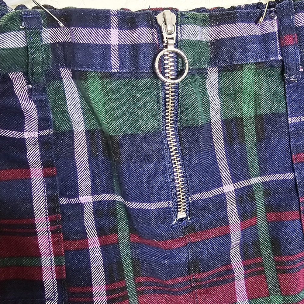 Girls Plaid Twill Zip-Milk way Size 10 - Picture 5 of 7